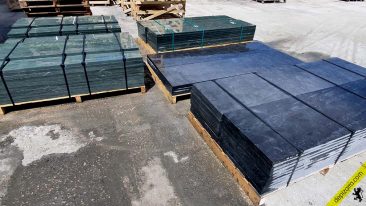 Pizarra verde Pol de superficie serrada y gris del Bierzo.